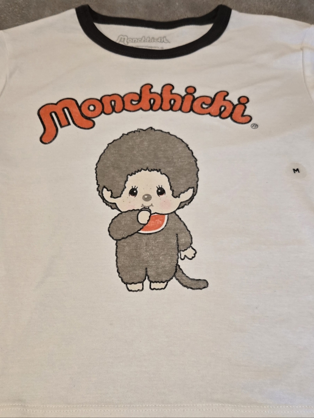 Monchhichi Graphic Tee in White with Orange Logo